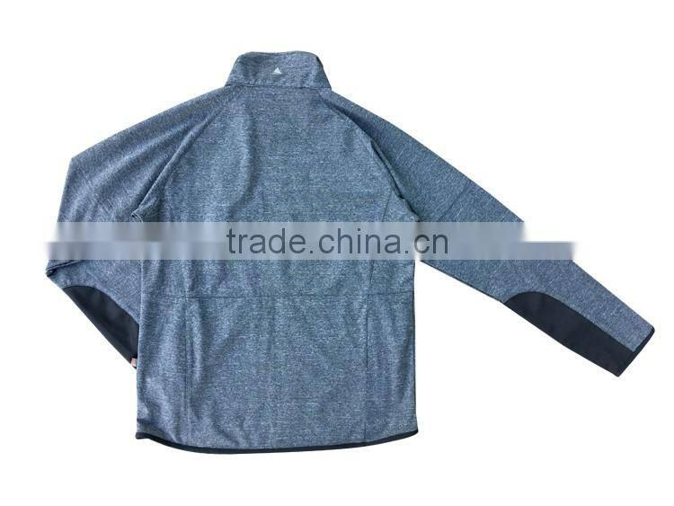 Fashion warm comfort melange fabric stitching knitted jacket for men