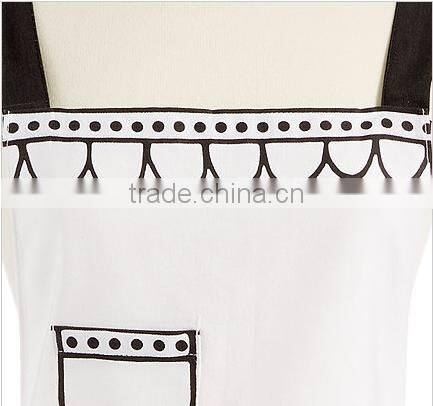 Cheap white fashion cotton apron custom apron