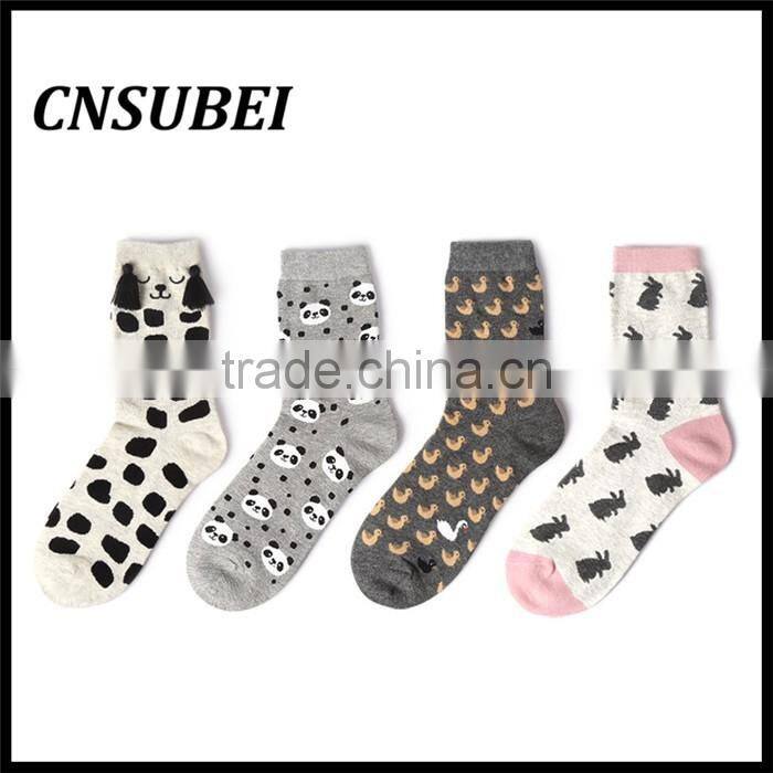 Shaoxing socks factory cute 3D cozy cartoon design young girl teen tube cartoon socks for wholesale