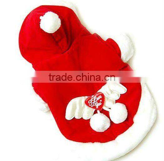 New style plush christmas pet clothes for dogs red dog clothes cute dog clothes