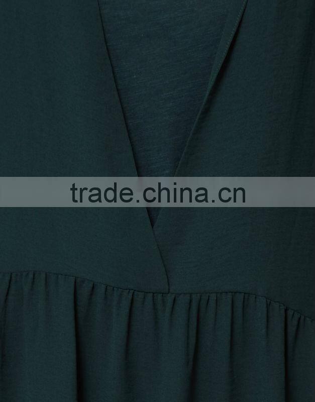 V Back Smock Dress with Pocket Detail