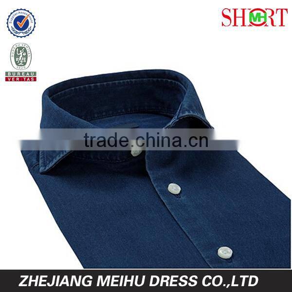 2016 high quality men blue denim shirt