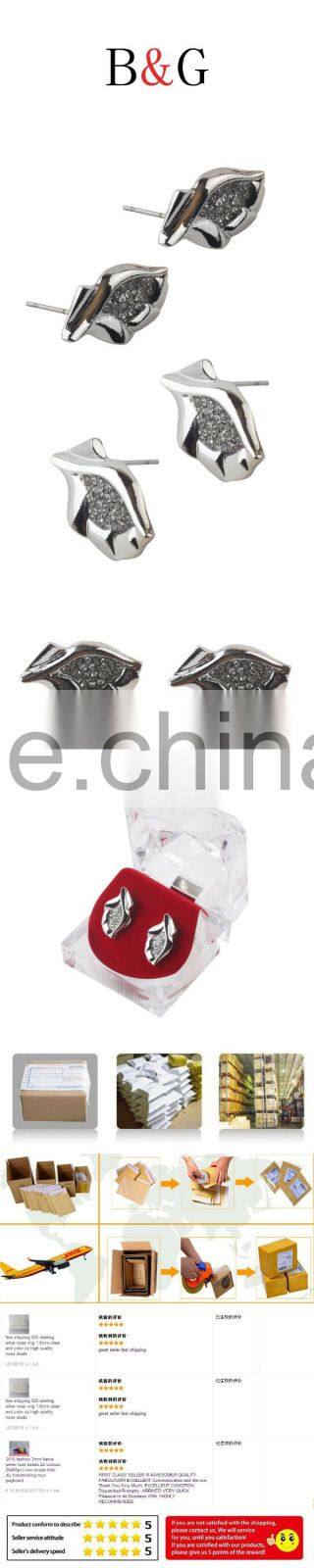 Customized Unisex 925 Sterling Silver Hiphop Earrings Studs Jewelry Wholesale