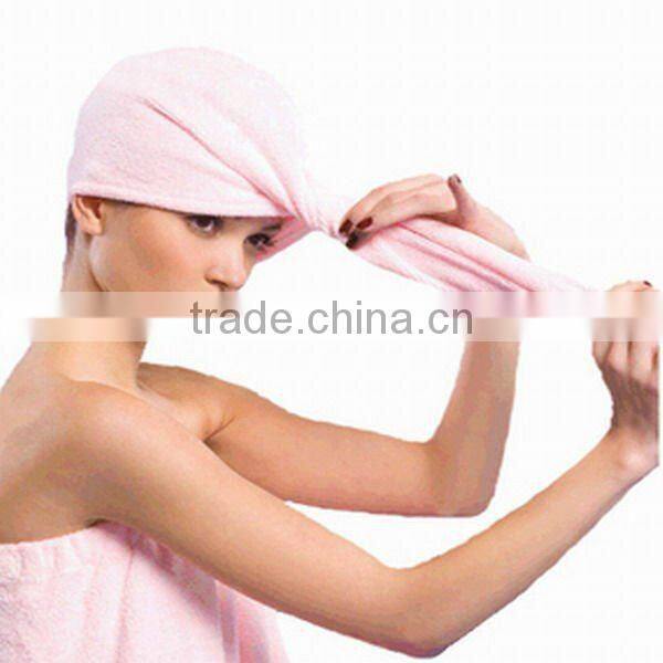 Microfiber warp kintting toweling hair drying cap for ladies