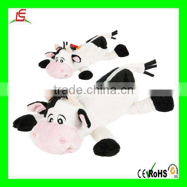 Floppy stuffed plush cow pencil case toys for kids