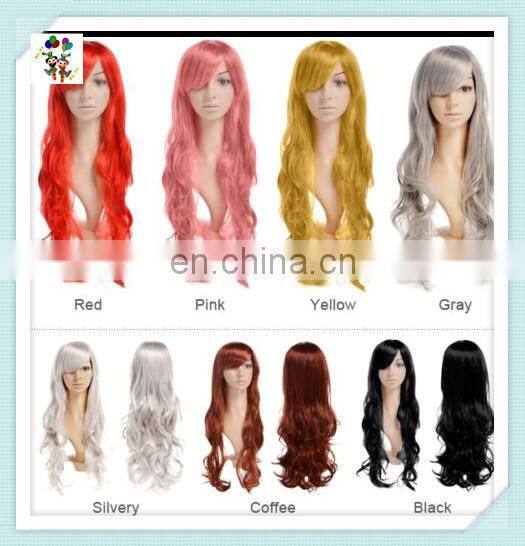 Colors Long Wave Party Fancy Dress Synthetic Cosplay Wigs HPC-0037
