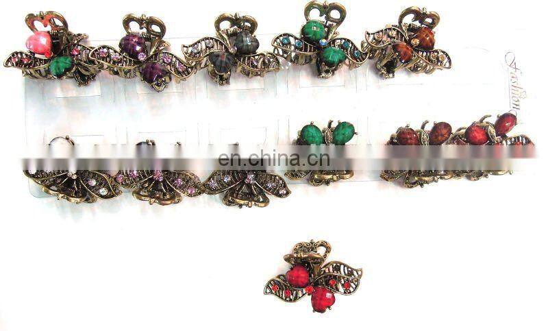 2015 Fashion women red rhinestone alloy hair claws