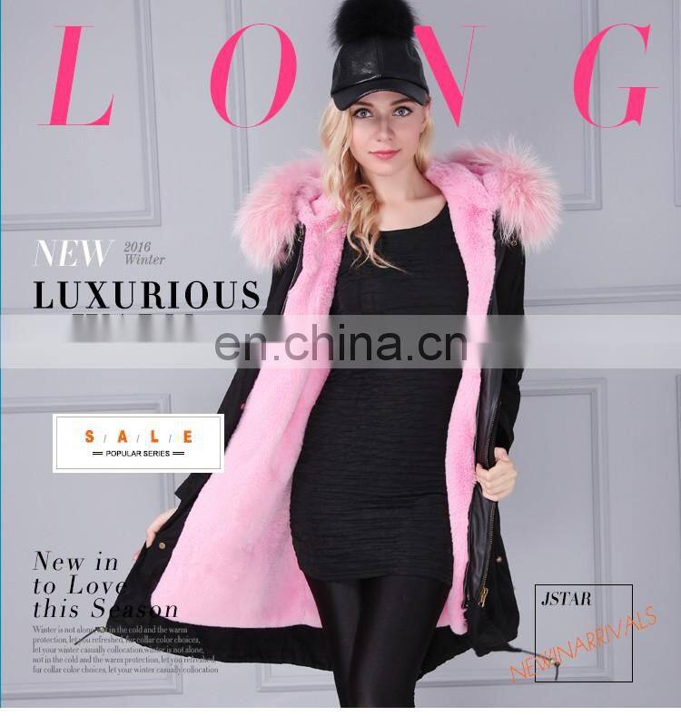 Fashion design mr and mrs fox fur jacket with fur inside