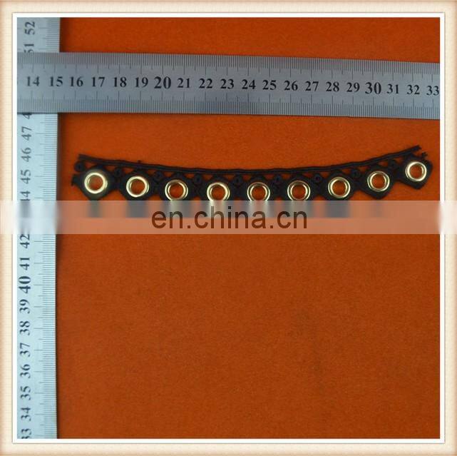 New design black lace knitting eyelets wholesale eyelet tape for shoe/garment