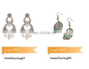 Custom high quality gold pleated simple design j shaped earrings For sale