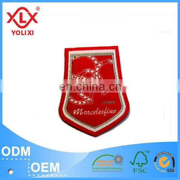 Woven badge no minimum for sport bags