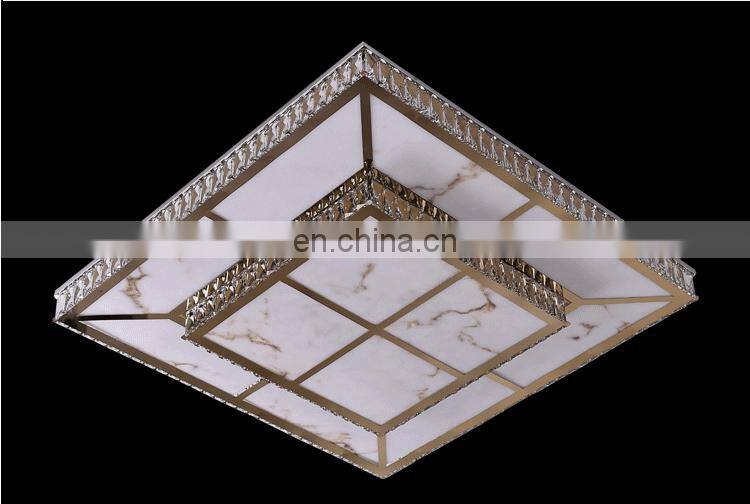 Personality led lamp crystal ceiling lamp square stainless steel wire cutting led crystal lamp creative lighting