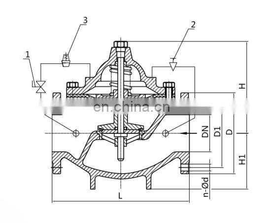 Top quality ductile iron water steam pressure reducing valve iron valve
