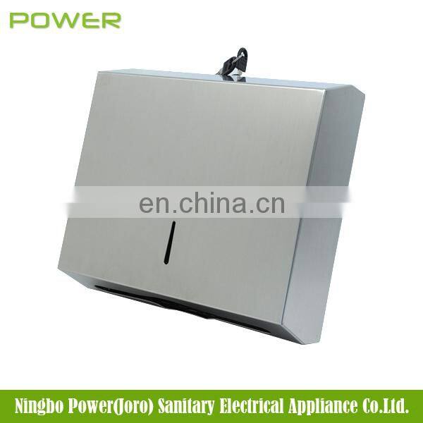 Manual one handed z fold hand kitchen paper towel dispenser stainless steel
