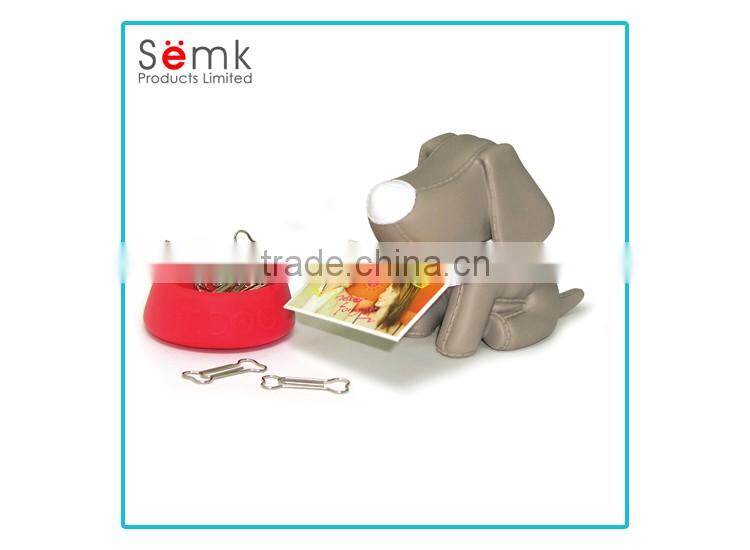 Hot sale plastic customized shape cute dog magnetic paper clip holder