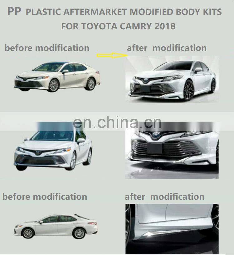 PP plastic aftermarket modified body kits for Camry 2018 car parts