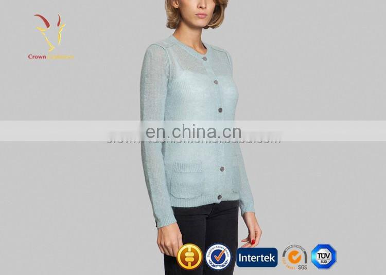 Korean see through knitted cardigan sweater for women