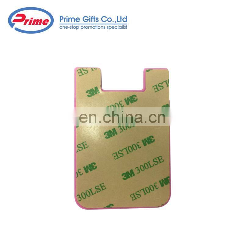 Logo Printing Silicone Phone Case Wallet Card Holder with Double Pockets