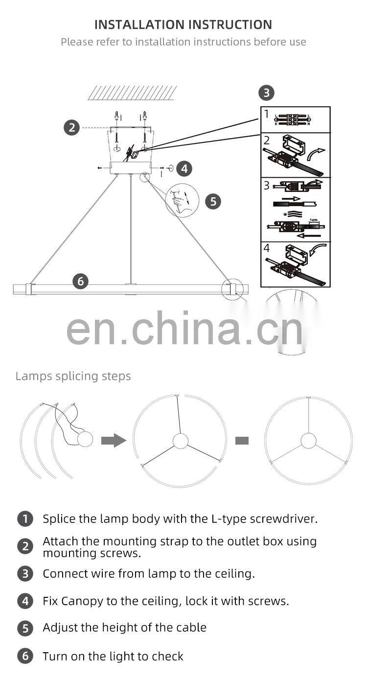 HUAYI New Arrival Living Room Indoor Decoration Hanging Circular LED Modern Pendant Light