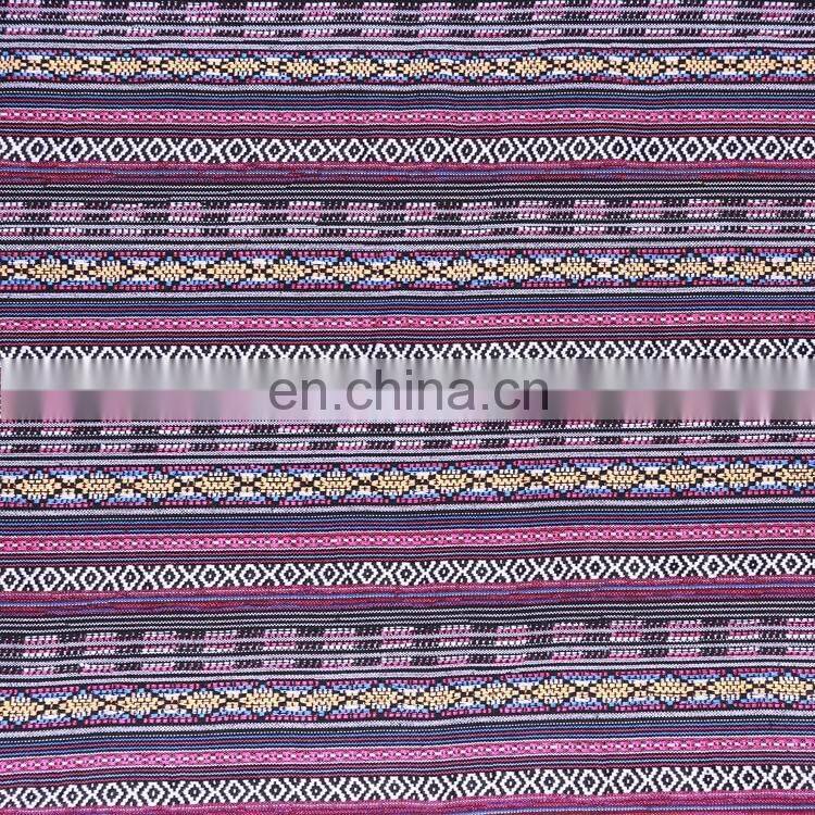 Manufacturers spot polyester-cotton jacquard fabric with fine-dense stripes fashion ethnic clothing luggage fabric