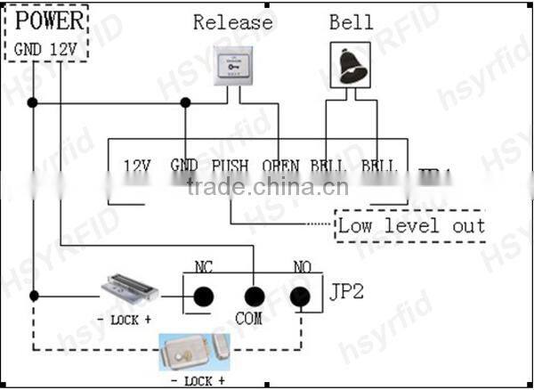 Metal Wg26 IC/ID Card Touch RFID Reader for bank door controller