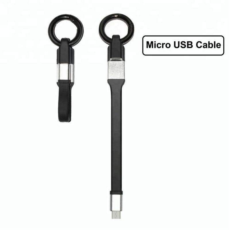 Portable short keychain micro usb charging data cable mobile charger for android phone