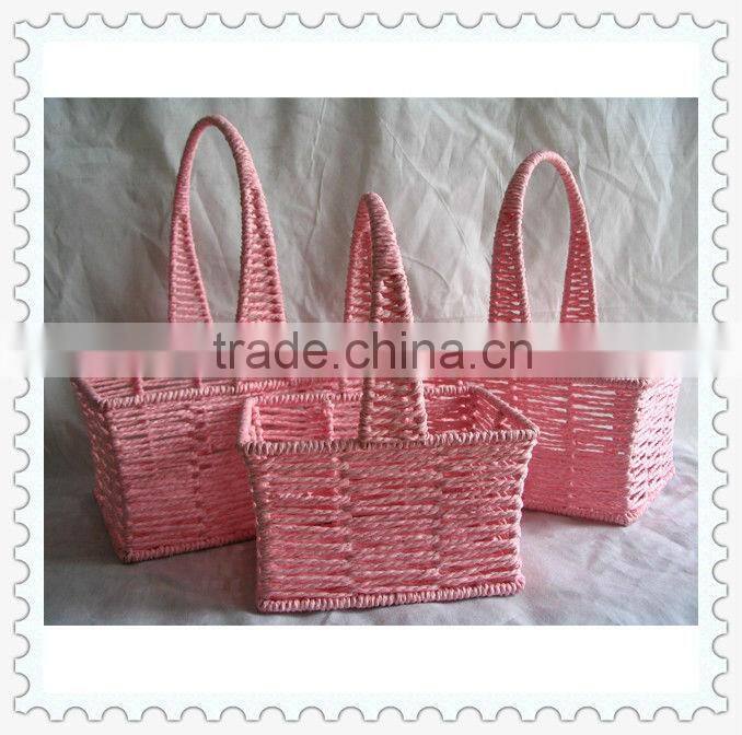 pink lovely woven decorative small paper baskets