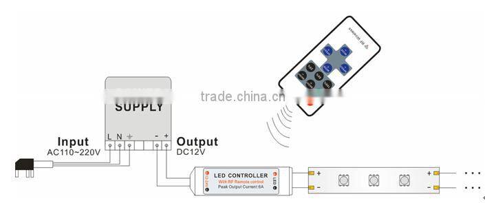 11 Key RF Wireless LED Dimmer/Mini RF Remote LED Dimmer