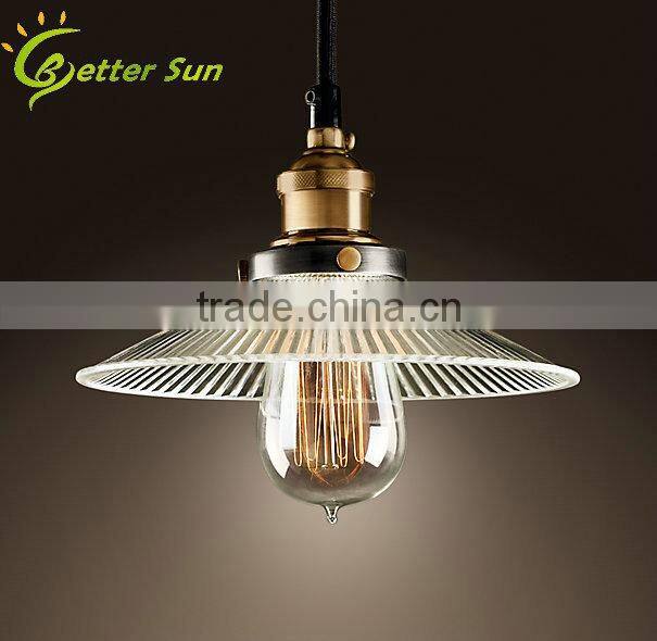 Edison Vintage Iron RH Loft Glass Modern Pendant Lamp