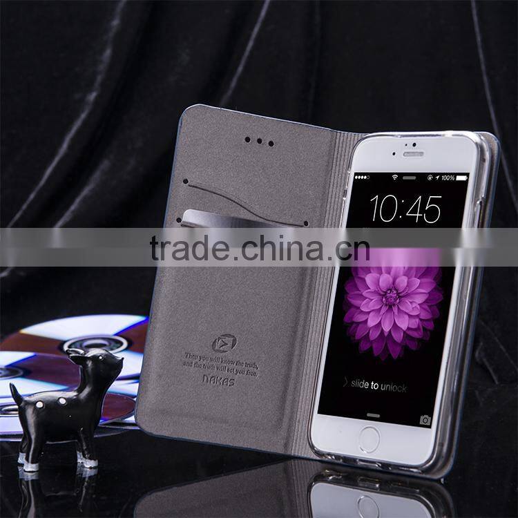 3D pattern wallet case style PU leather smartphone case for iphone 6