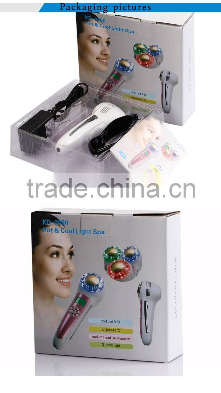 Home use 6 in 1 wrinkles acne removal hot and cold ion IPL facial beauty device