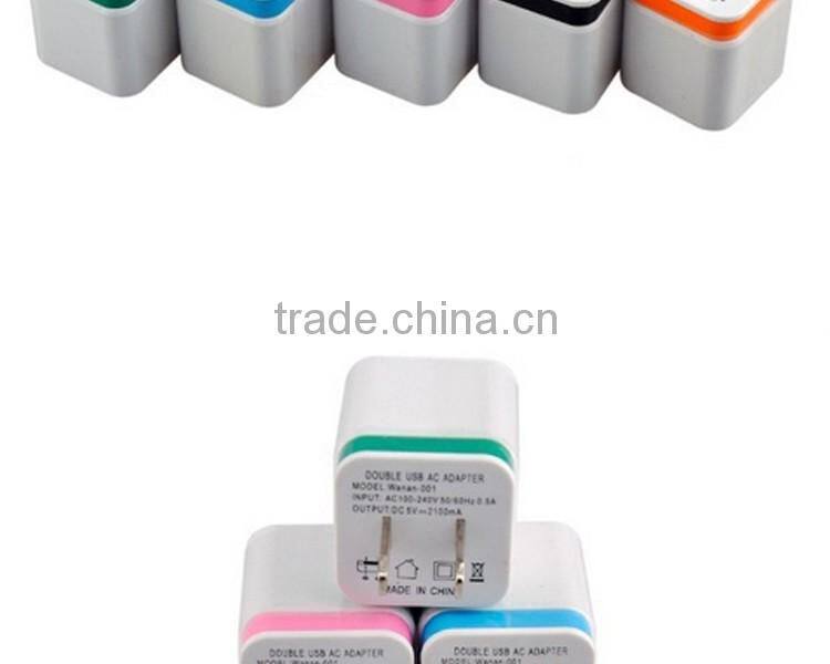 5V 2.1/1A USA Plug AC Travel Dual USB Wall Charger For iPhone 6 5 For iPad For Samsung Galaxy S6 S5 S4 Mobile Phones Adapter