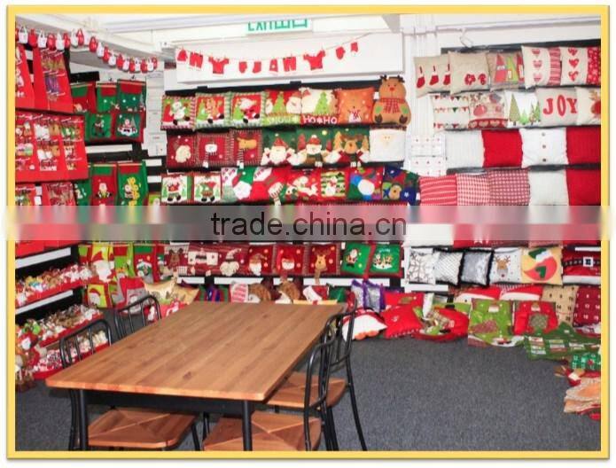 Traditional red and green felt christmas candy bag