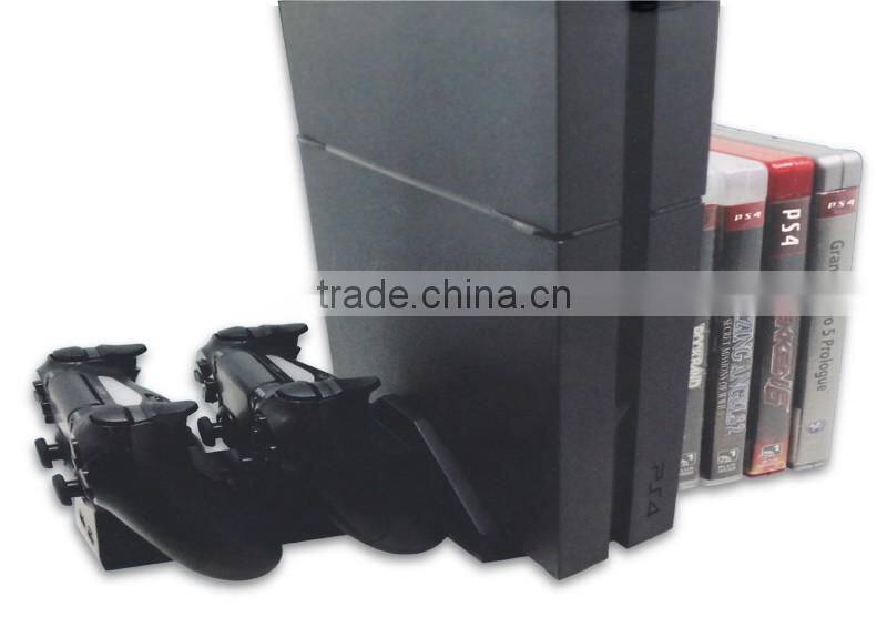 For PS4 Gamers Disk Tower and dual Charger dock with cooling fan