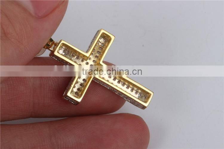 New model sterling silver small cross pendant micro setting AAA CZ wholesale