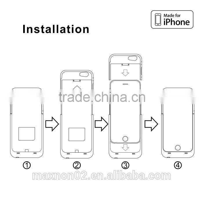 mfi certified high quality battery case for iphone 5 battery case with 2200mAh Li-polymer battery for iphone 5se