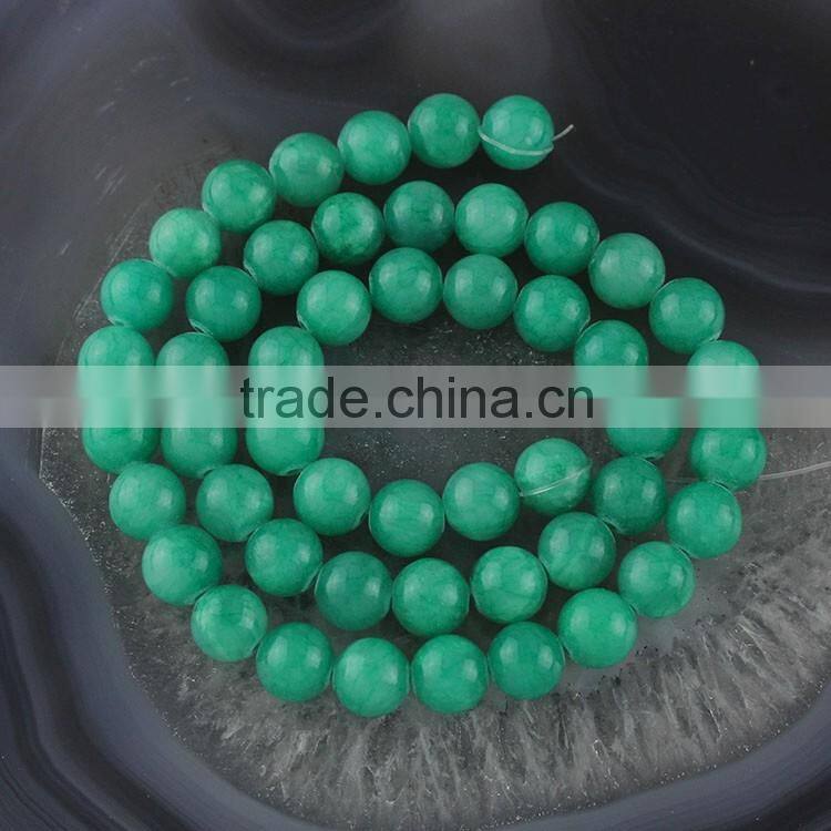 YJ1122-5 Wholesale green dyed jade stone beads sting