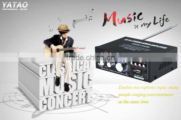 Minsound USB-700M professional power amplifier with U disk YT-698D with usb/sd three colour