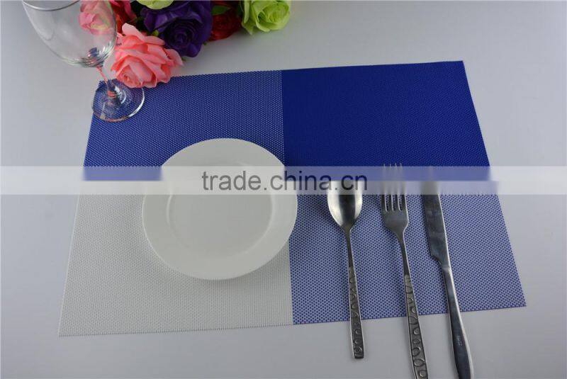 Newest PVC blue grid Placemat fashion pvc dining tab0le mat disc pads bowl plates coasters waterproof table cloth pad