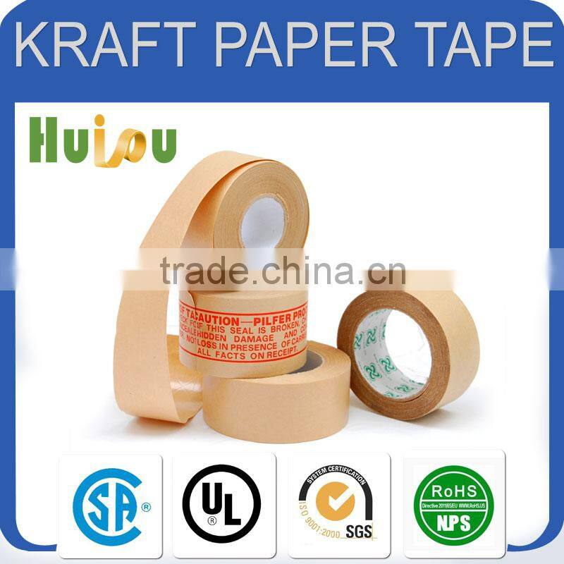 Acrylic Adhesive and Warning Use high quality kraft paper tape