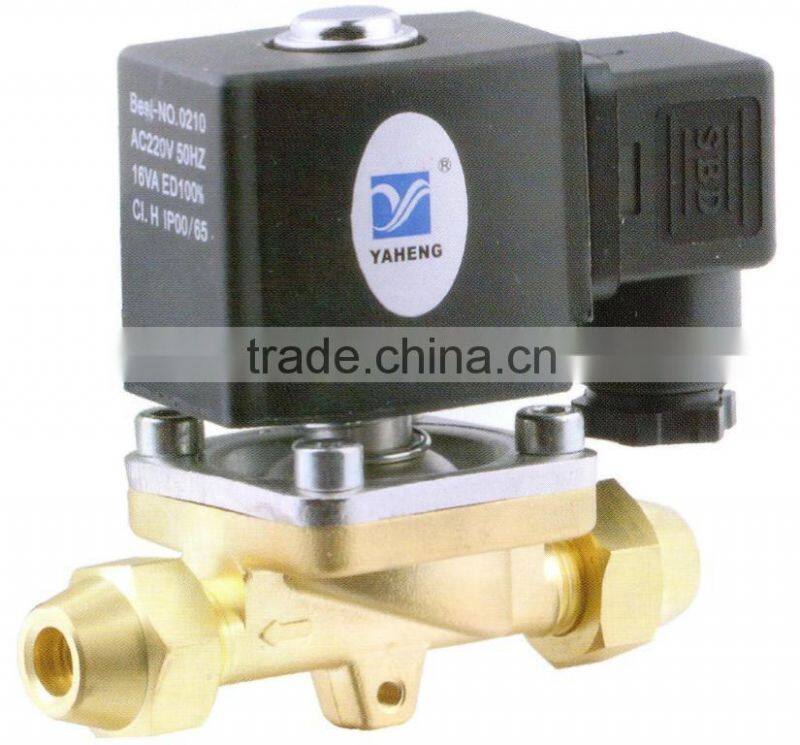 Brass solenoid valve for refrigeration system