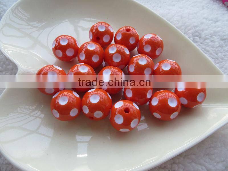 Newest Halloween Mixed Colorful color polka dot acrylic resin chunky beads for jewerly making !