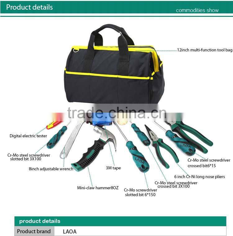 LAOA hardware repair tool bag set,electrician tool set with tools