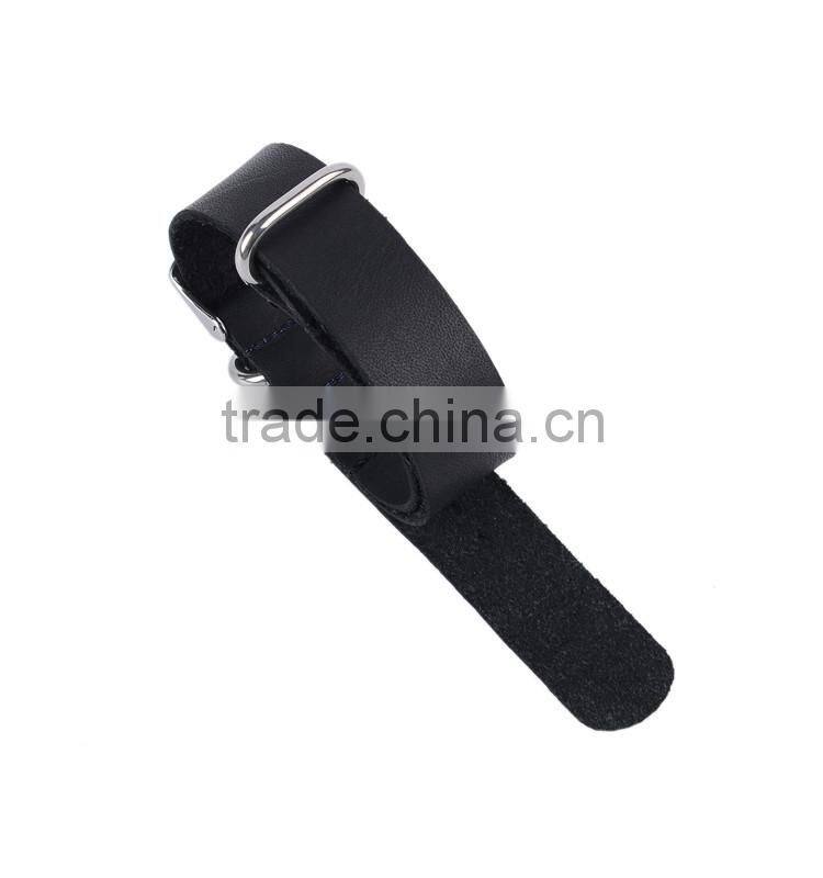 Black genuine leather watch band extender strap with factory price