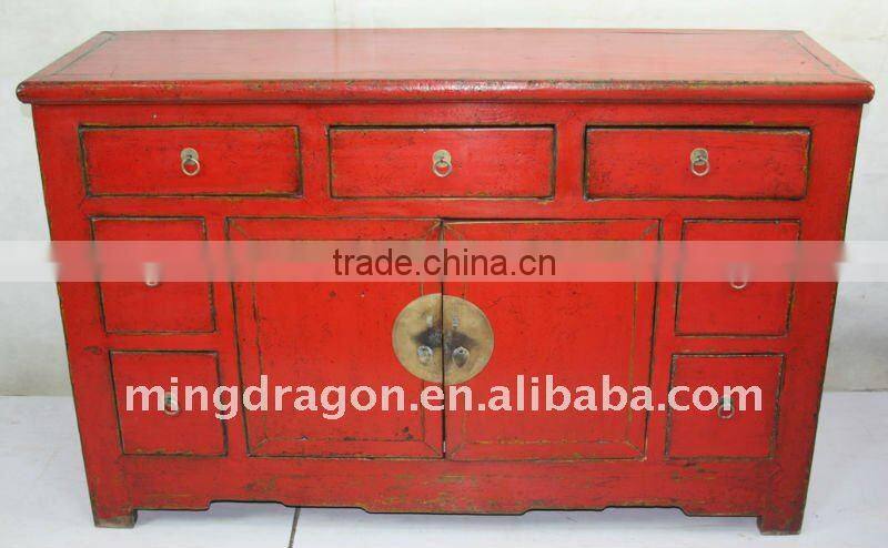 Chinese Antique Blue Shanxi Cabinet with Drawers