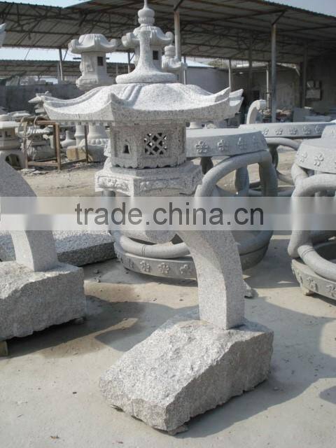 Japanese garden stone pagoda lantern
