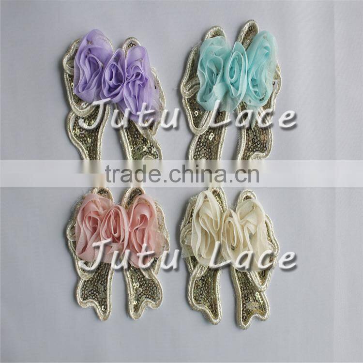 IN Stock 5 INCH shabby fabric flowers Hair BOW Accessory