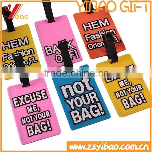 Customized design soft pvc travel luggage tag for promotional