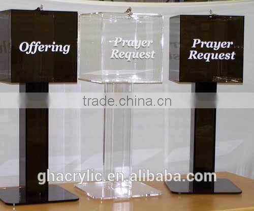 high-end acrylic donation boxes, Magnetic acrylic donation box with lock