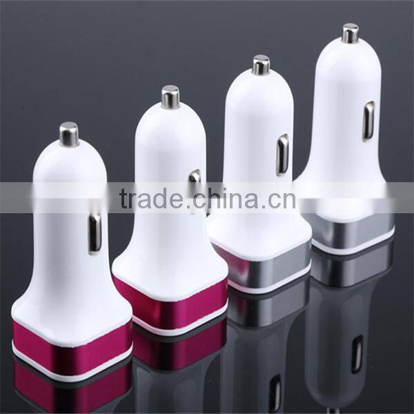 double USB mobile phone car chargers with logo printing